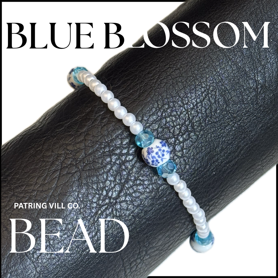 Blue Blossom Bead Bracelet